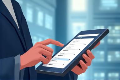 Illustration einer Person, die Filteroptionen durchsucht